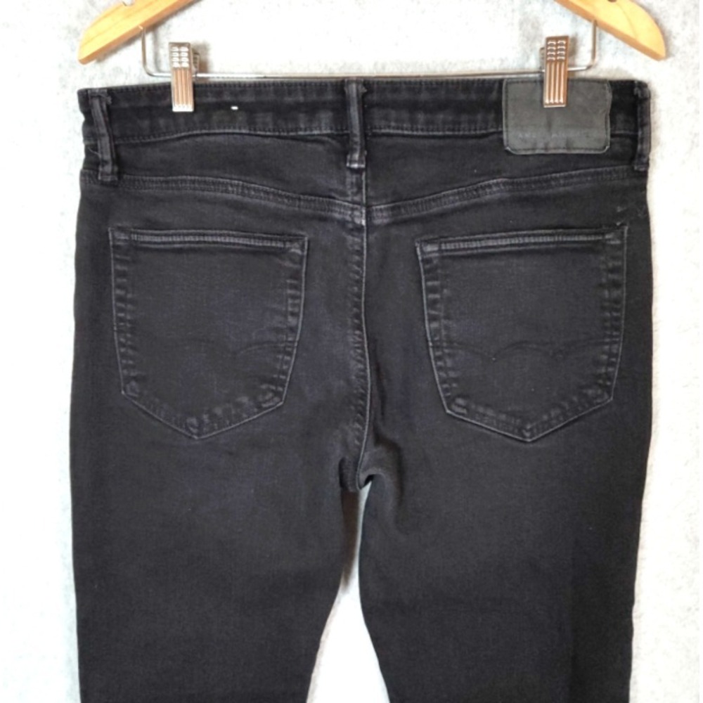 American Eagle Cozy Airflex+ Distressed Jeans Mens 33x30 (measures 34x28) Black - Picture 4 of 7